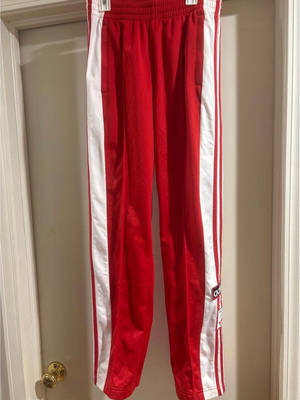 Adidas Originals Adibreak Snap Track Pants Red White 3 Stripe Tearaway XS NWOT
